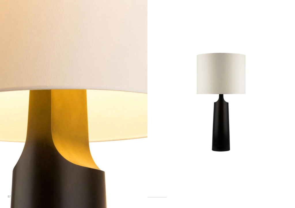 Lamp ETO : Black patinated bronze and paper shade